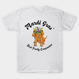 Mardi Gras Carnival Golden Retriever Party Costume T-Shirt